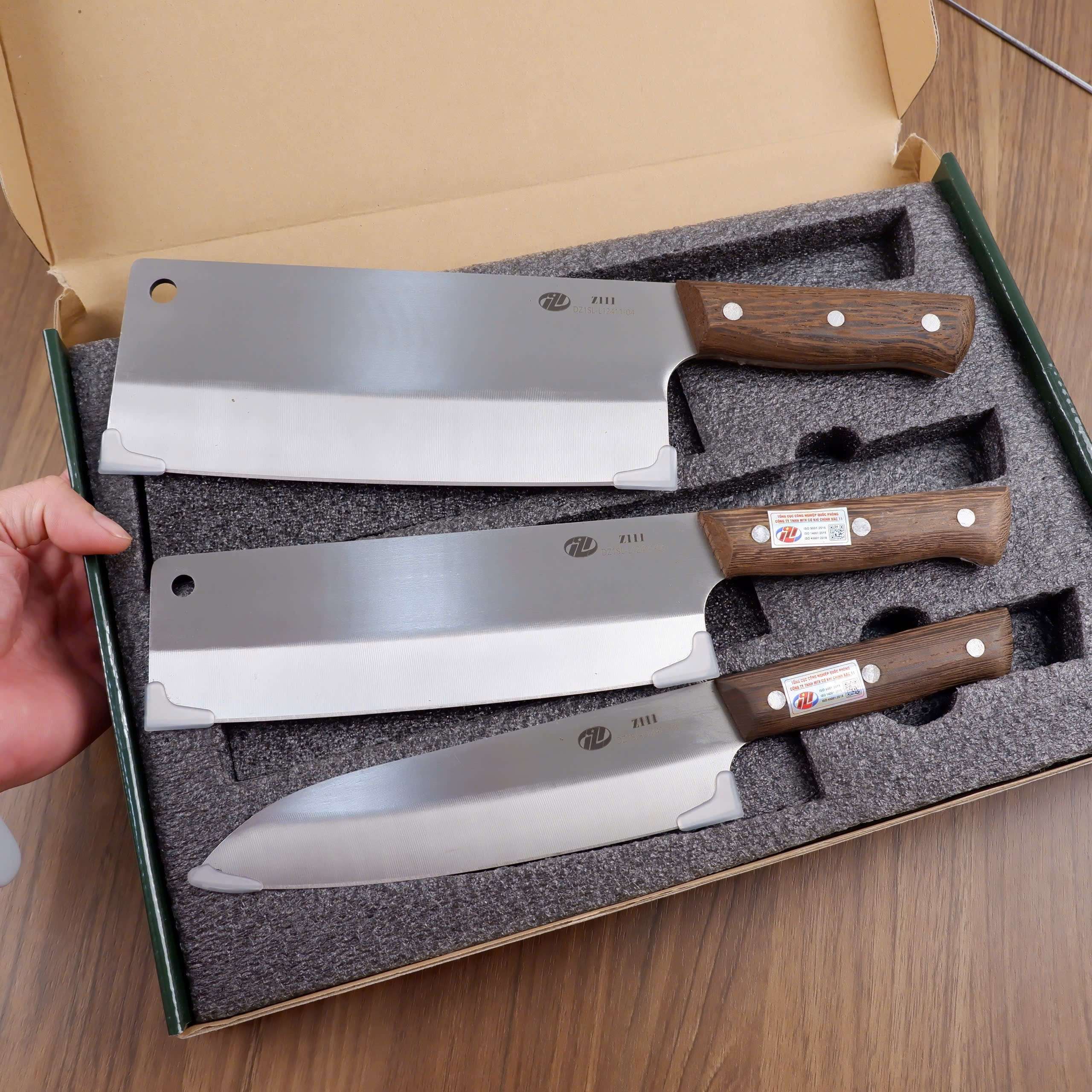 IMG_3163 Bộ 3 Dao Gỗ Mun ( Cán ốp )